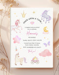 Unicorn Soft Pastel Storybook Birthday Invitation - main design preview