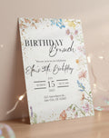 Watercolor Wildflower Birthday Brunch Invitation - main design preview